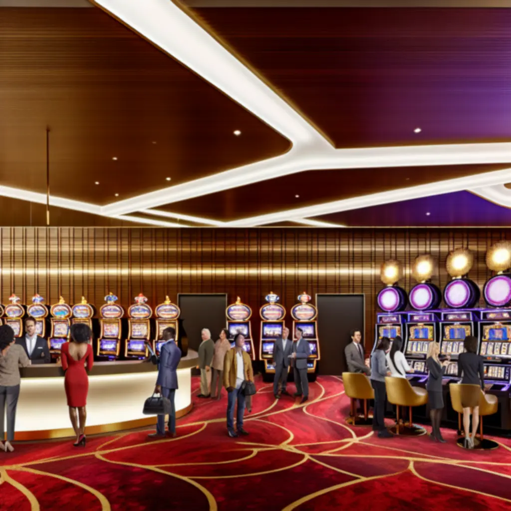 Eleganckie lobby kasyna PLNewHotgr oświetlone złotym blaskiem